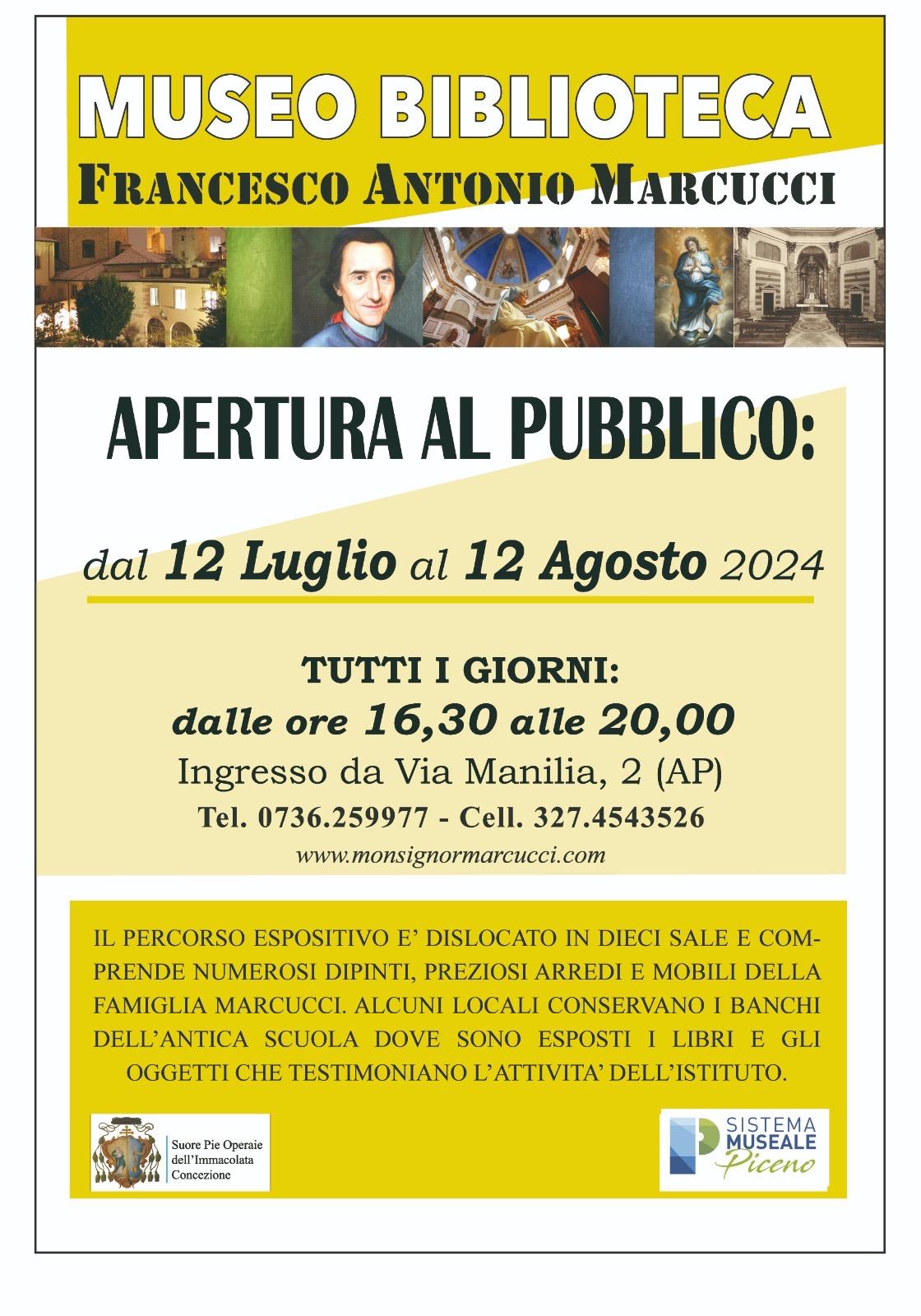 Museo Biblioteca Marcucci: apertura straordinaria dal 12 luglio al 12 agosto 2024