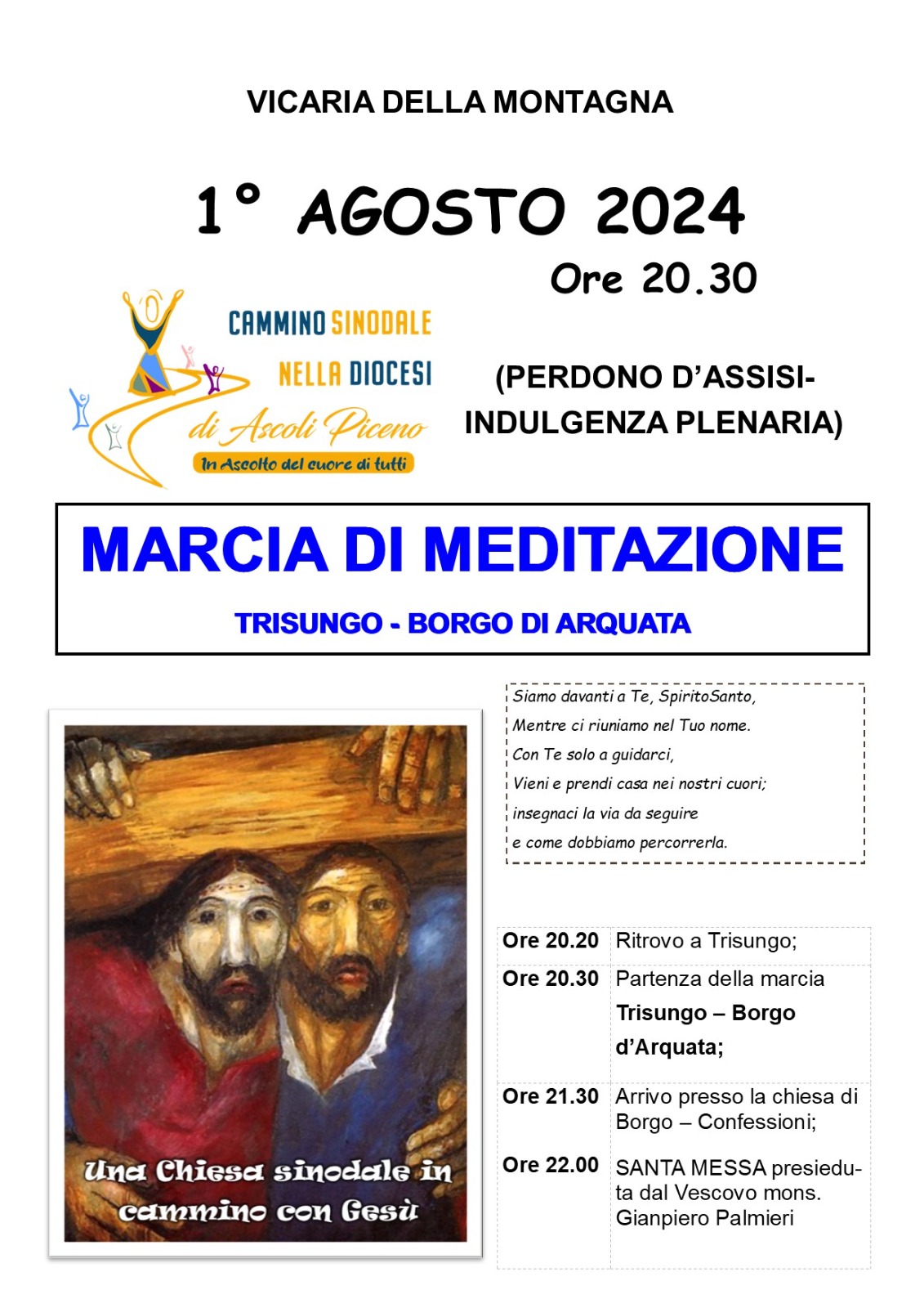 Marcia di meditazione con indulgenza plenaria: da Trisungo a Borgo di Arquata - locandina