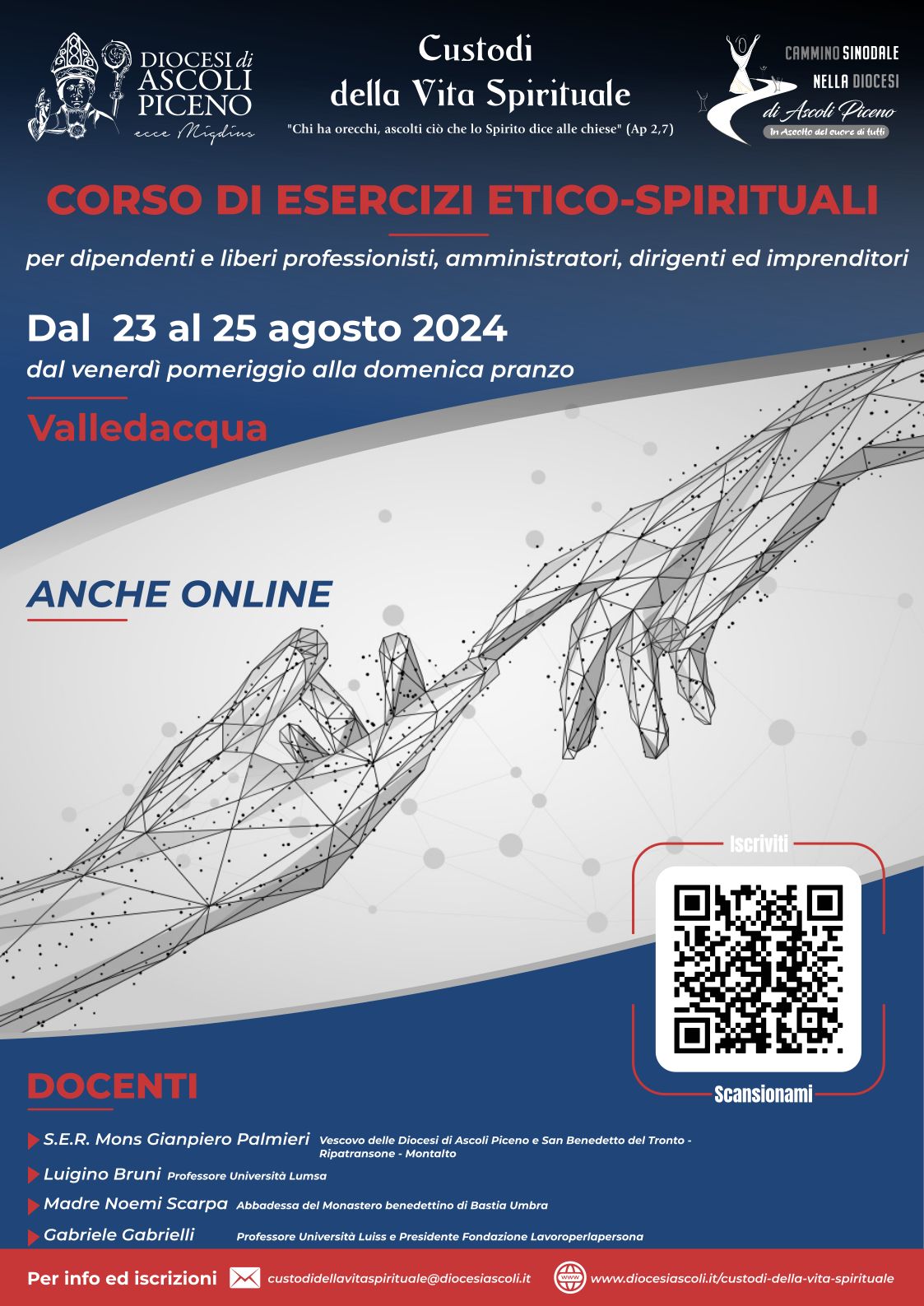 Corso di Esercizi etico-spirituali: per lavoratori, imprenditori, manager e uomini e donne di buona volontà - locandina