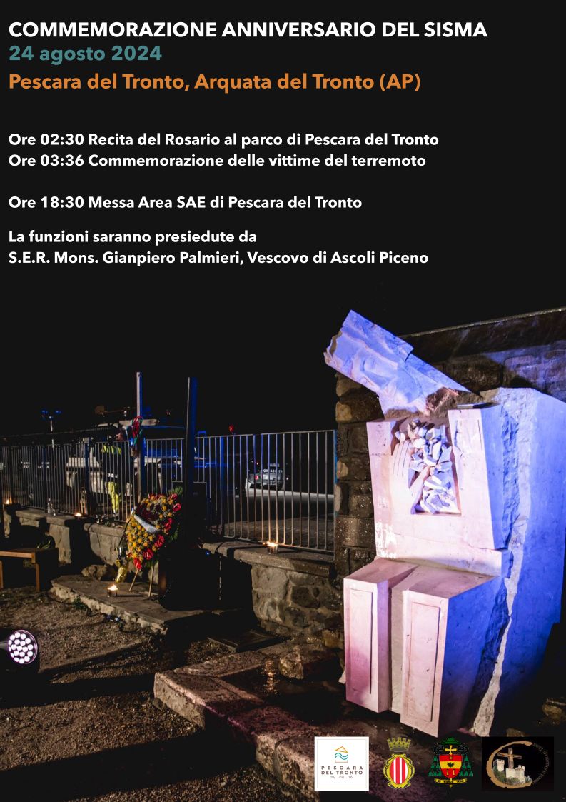 Commemorazione Anniversario Sisma 2016 ad Arquata del Tronto - locandina