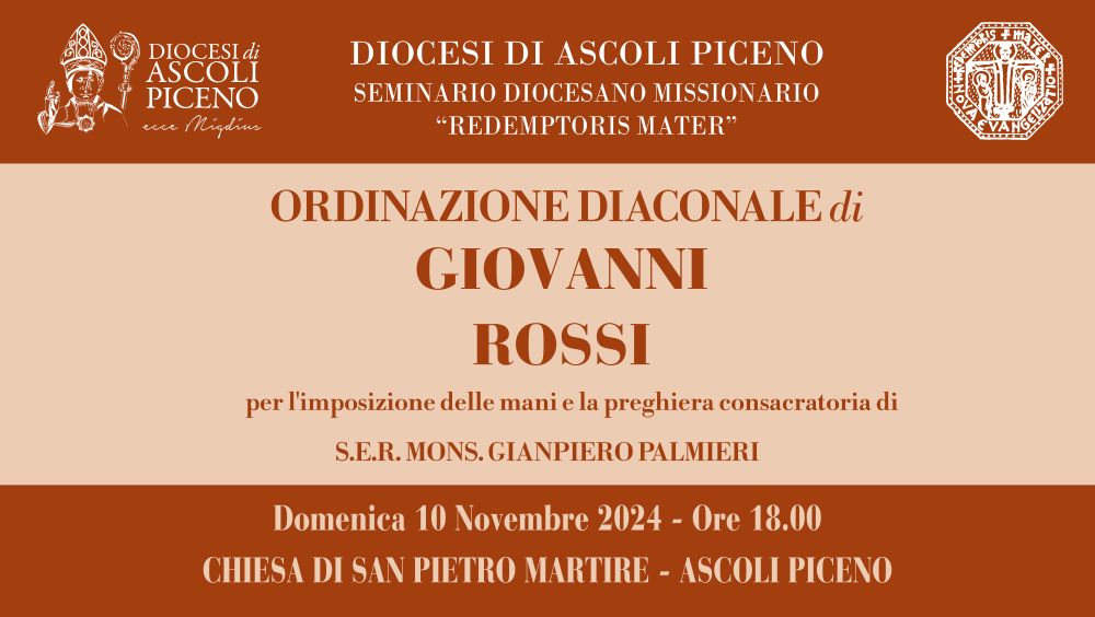 Ordinazione diaconale del seminarista Giovanni Rossi