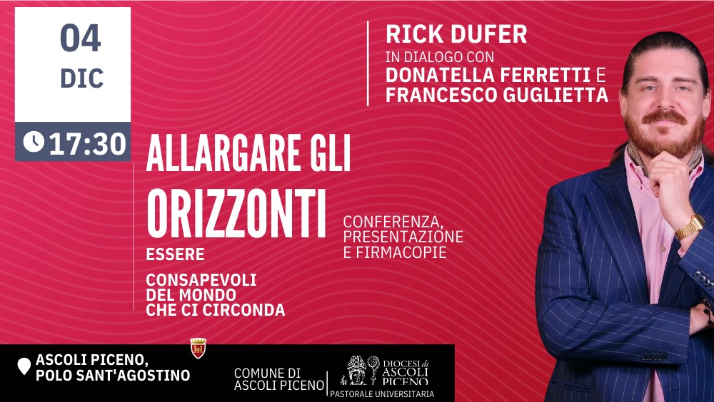 Rick DuFer incontra gli universitari ad Ascoli Piceno il 4 dicembre