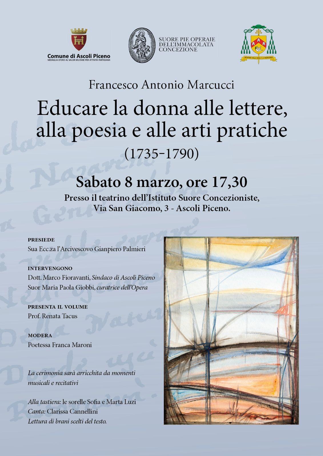 8 Marzo: Educare la donna alle lettere, alla poesia e alle arti pratiche - locandina